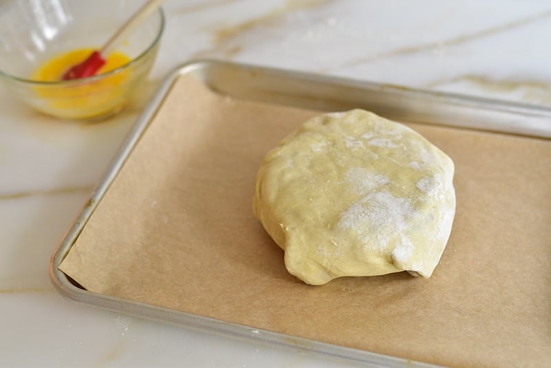 Brie wrapped with puff pastry