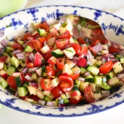 Lebanese Village Salad in a bowl