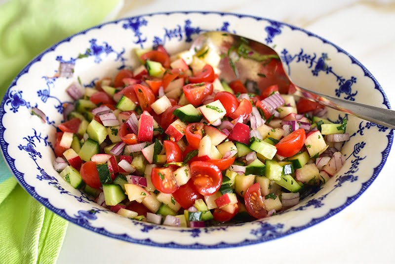 Lebanese Village Salad in a bowl