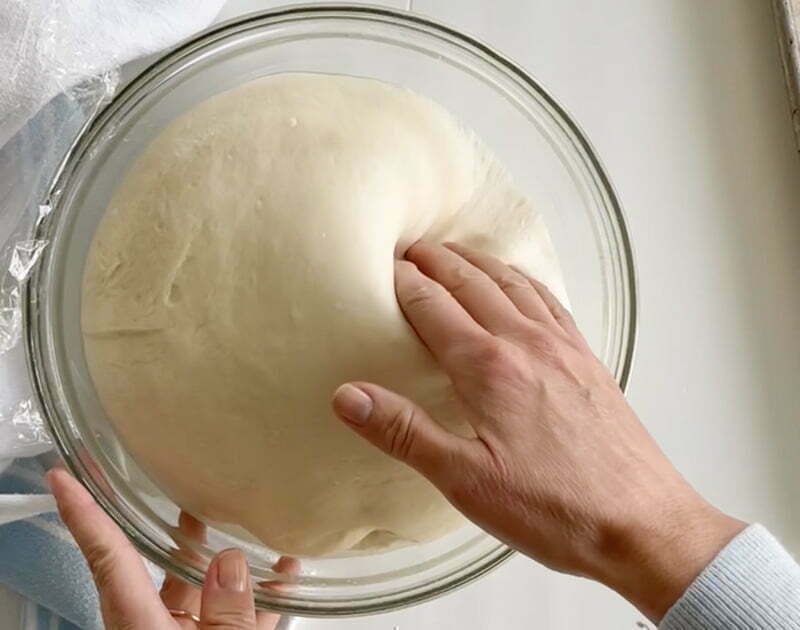 Dough for fatayer in a bowl
