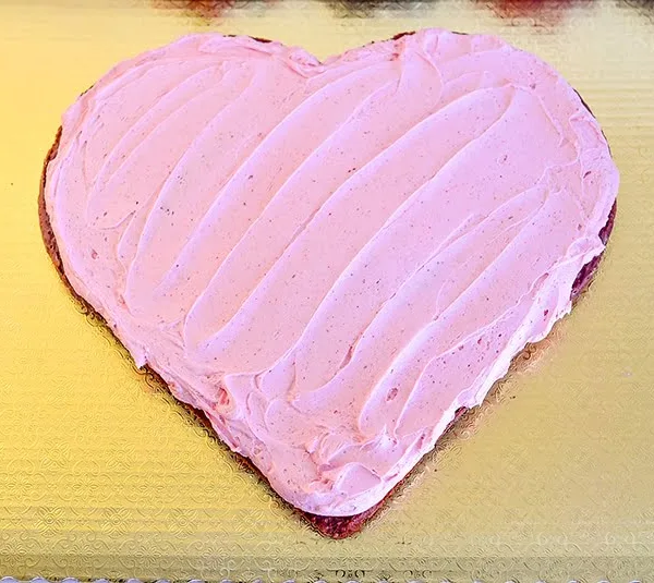 Pink Frosted Heart Cake