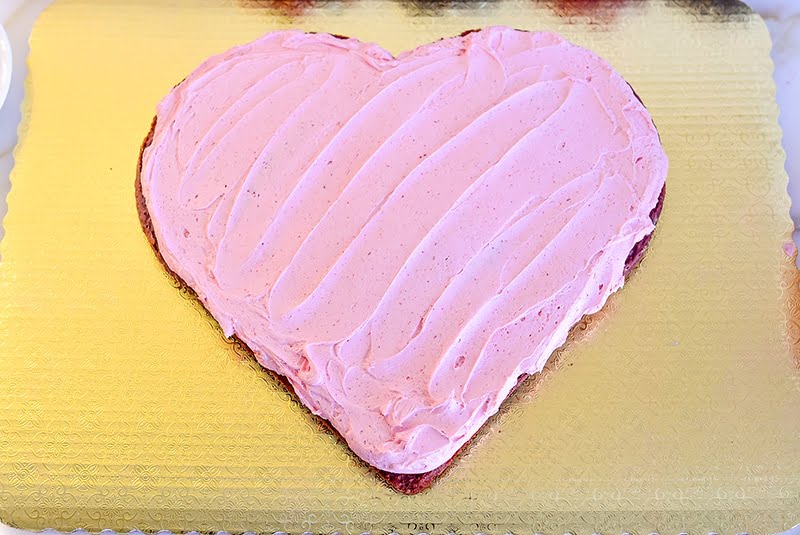 Pink Frosted Heart Cake