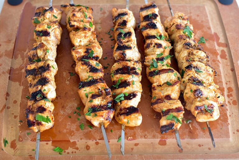 Chicken Shish Tawook on skewers