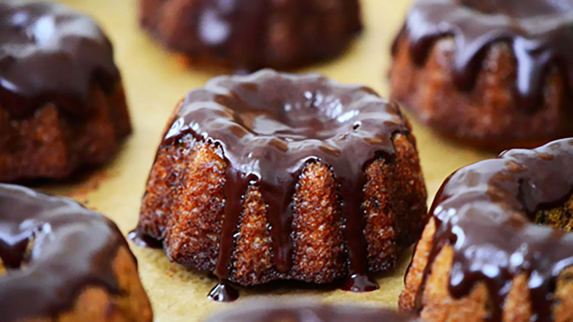 Chocolate Glazed Pumpkin Cakes