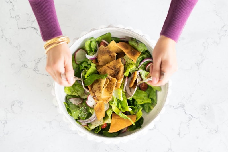 Lebanese Fattoush Salad for the Mediterranean Diet