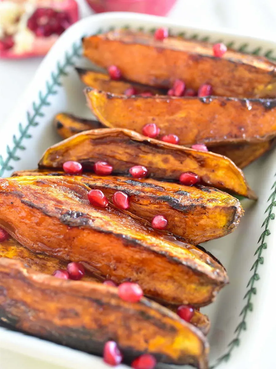 Pomegranate Glazed Sweet Potatoes