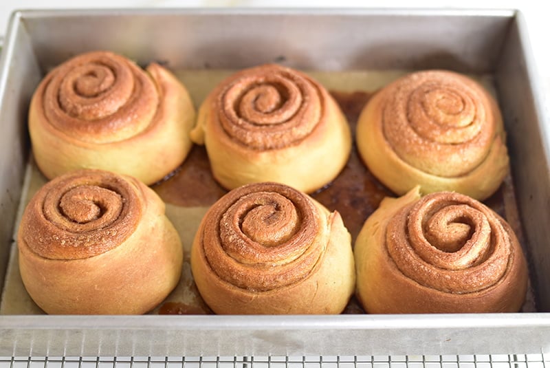 Baked rolls for cinnamon rolls