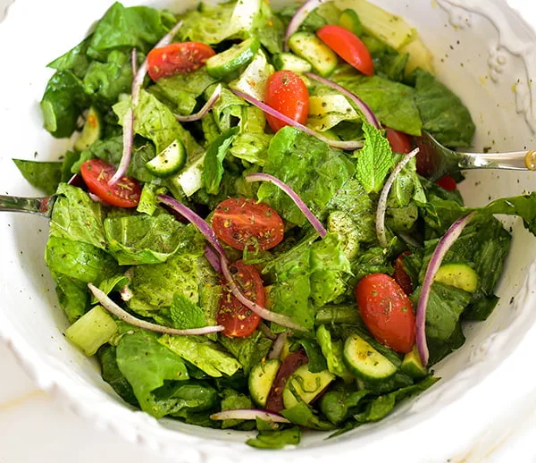 Lebanese Salad in a salad bowl