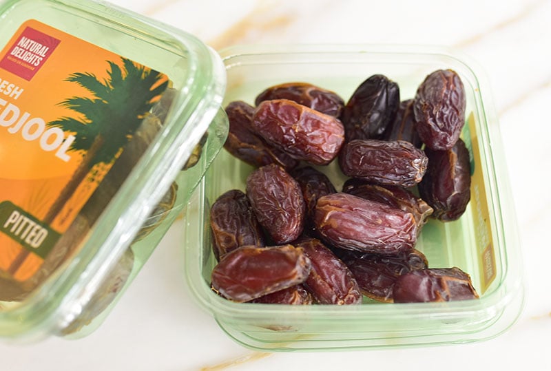 Medjool dates in a box for baking sticky date cake