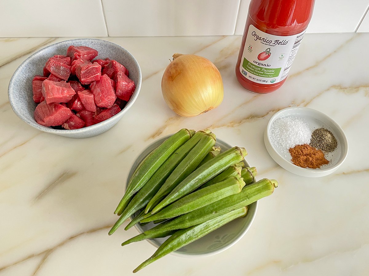ingredients for okra stew