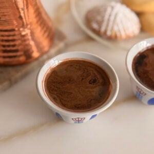 Arabic coffee in a traditional handleless cup
